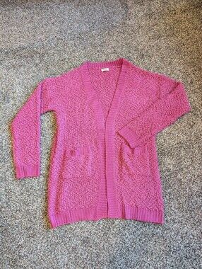 Pulse Magenta Open-Front Cardigan